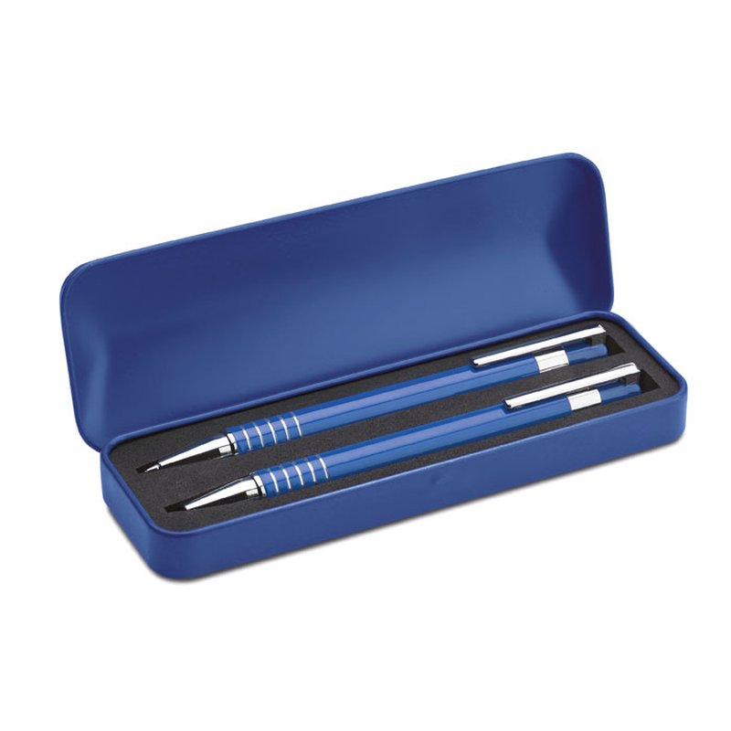Ball pen set in metal box — ALUCOLOR