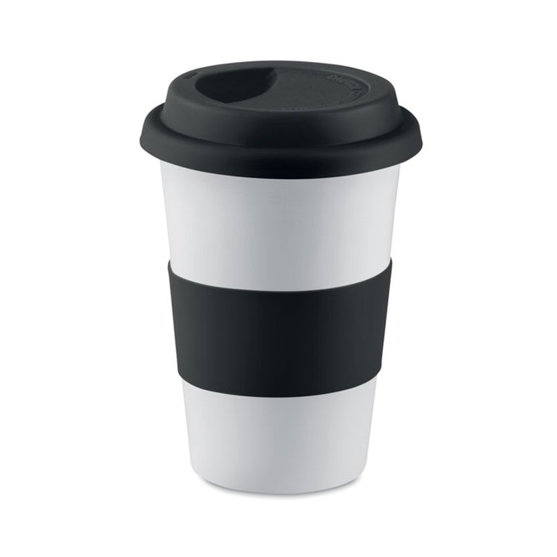 Ceramic mug w/ lid and sleeve — TRIBECA