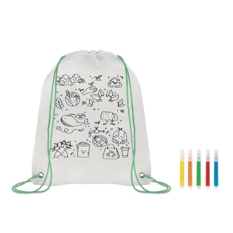 Non woven kids bag with pens — CARRYDRAW