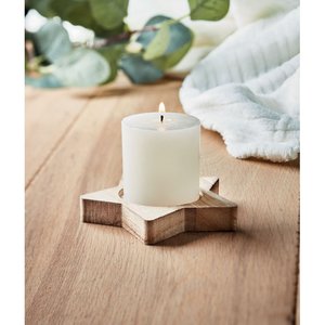 Candle on star wooden base — LOTUS