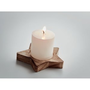Candle on star wooden base — LOTUS