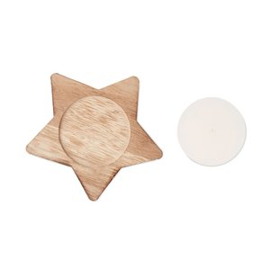 Candle on star wooden base — LOTUS