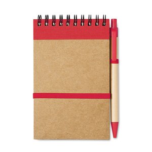 A6 recycled notepad with pen — SONORA - Back View
