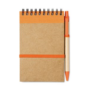 A6 recycled notepad with pen — SONORA - Back View