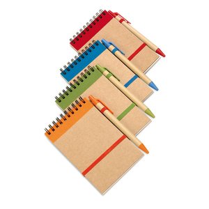 A6 recycled notepad with pen — SONORA