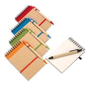 A6 recycled notepad with pen — SONORA