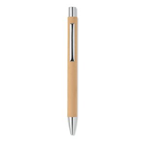 Recycled paper push ball pen — OLYMPIA - Back View