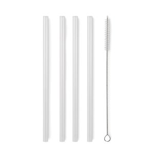 4 reusable glass straws