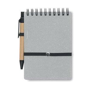 Recycled notebook with ball pen — NOTIE - Back View