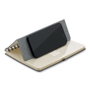 A5 notebook with phone holder — STRATA - Back View
