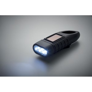 Solar torch with dynamo crank
