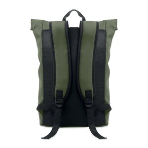 Laptop 15" roll top PU backpack — LAPTOSA - Back View