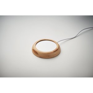 Bamboo mug warmer with USB