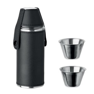 Hip flask with shot cups