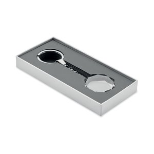 Glass round award key ring