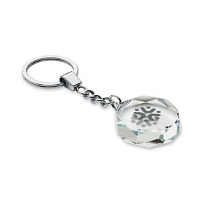 Glass round award key ring