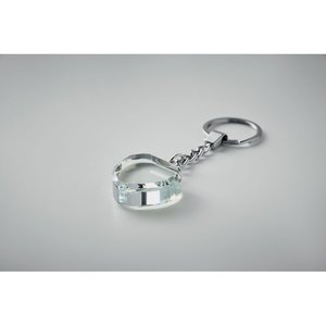 Glass heart award key ring