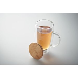 Double wall glass mug 450ml