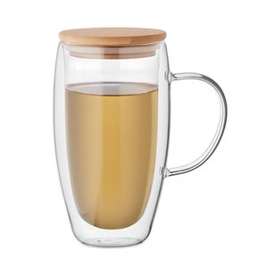 Double wall glass mug 450ml