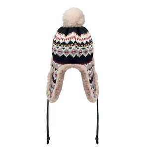 Knitted beanie with ear flap — YULONG - Back View