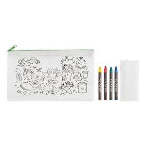 Pencil case with 4 crayons — CRAY - Back View