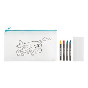 Pencil case with 4 crayons