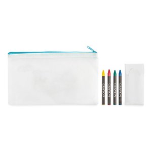 Pencil case with 4 crayons