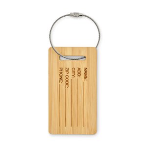 Bamboo luggage tag