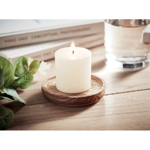 Candle on round wooden base — PENTAS