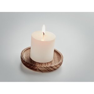 Candle on round wooden base — PENTAS