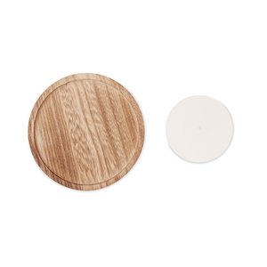 Candle on round wooden base — PENTAS