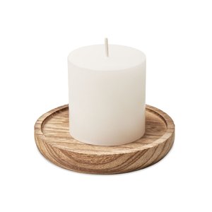 Candle on round wooden base — PENTAS