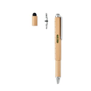 Spirit level pen in bamboo — TOOLBAM - Back View
