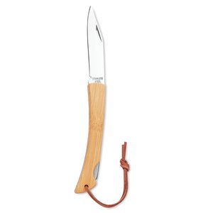 Foldable knife in bamboo — MANSAN - Back View