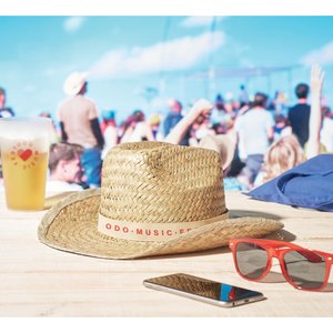 Natural straw cowboy hat — TEXAS