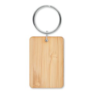 Rectangular bamboo key ring