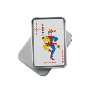 Playing cards in tin box