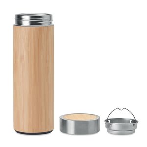 Double wall bamboo flask 400ml — BATUMI - Back View