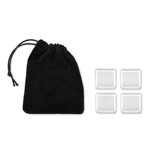 Set of 4 SS ice cubes in pouch