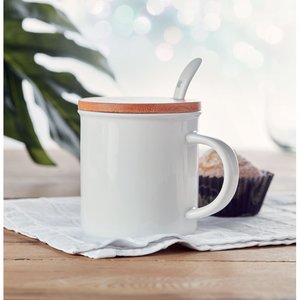 Porcelain mug with spoon — KENYA