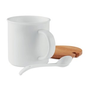 Porcelain mug with spoon — KENYA