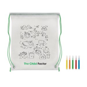 Non woven kids bag with pens — CARRYDRAW