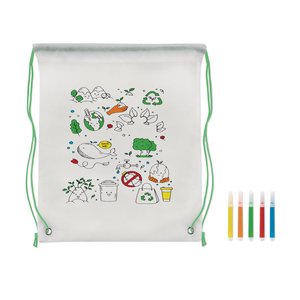 Non woven kids bag with pens — CARRYDRAW